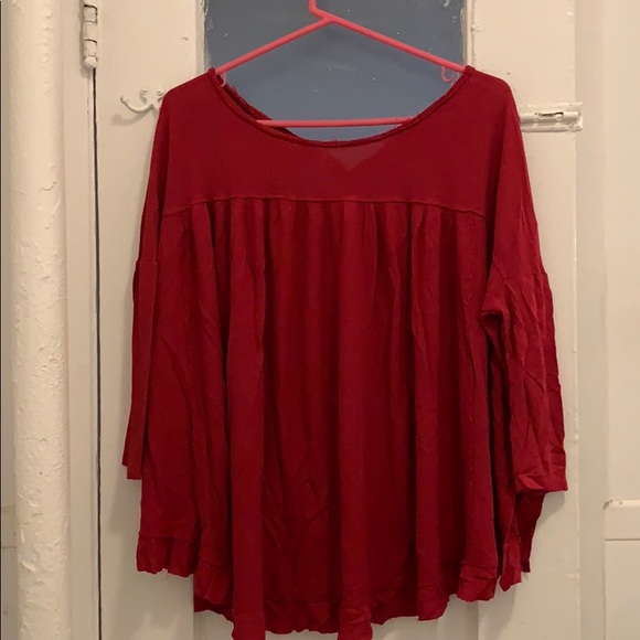 Thermal Henley Red Top - Picture 2 of 2
